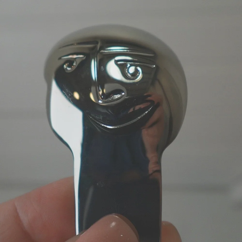Carrol Boyes Spoon Condiment Utensil 18/8 Abstract Face Art South African Artist
